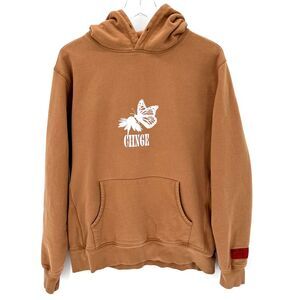 CHNGE Brown Hoodie with White Butterfly Logo
